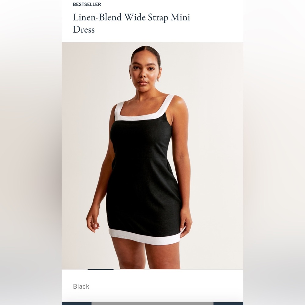 Linen Black and White Sleeveless Dress